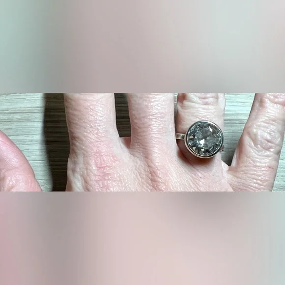 Designer Silpada Sterling Silver Cubic Zirconia Center Stack Ring, Size 5.75 - Picture 10 of 12